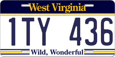 WV license plate 1TY436