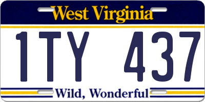 WV license plate 1TY437