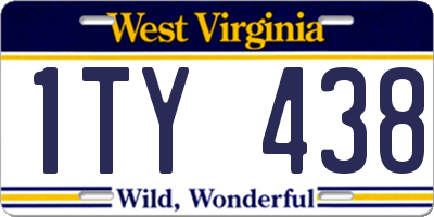 WV license plate 1TY438