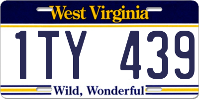 WV license plate 1TY439