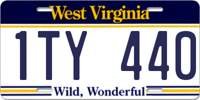 WV license plate 1TY440