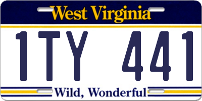 WV license plate 1TY441