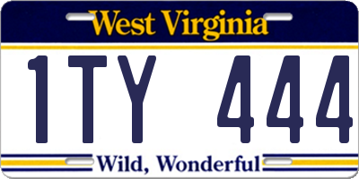 WV license plate 1TY444