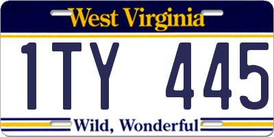 WV license plate 1TY445