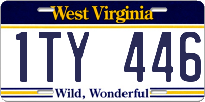 WV license plate 1TY446