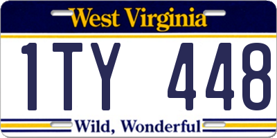 WV license plate 1TY448