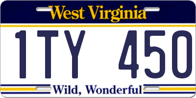 WV license plate 1TY450