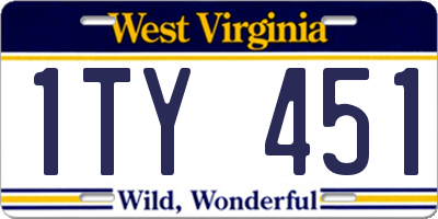 WV license plate 1TY451