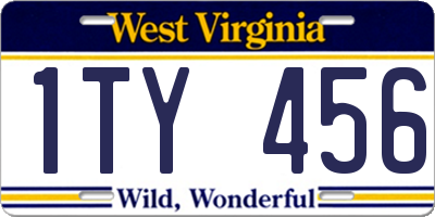 WV license plate 1TY456