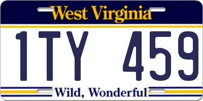 WV license plate 1TY459