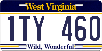 WV license plate 1TY460