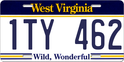 WV license plate 1TY462