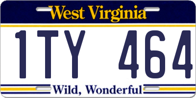 WV license plate 1TY464