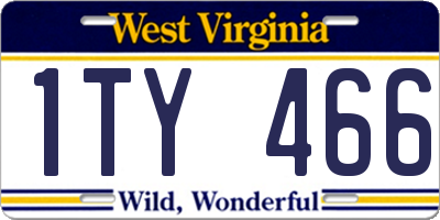 WV license plate 1TY466