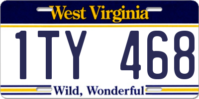 WV license plate 1TY468