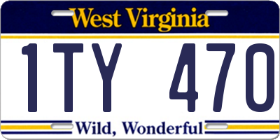 WV license plate 1TY470