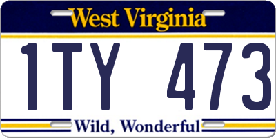 WV license plate 1TY473
