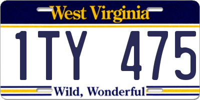 WV license plate 1TY475