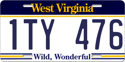 WV license plate 1TY476