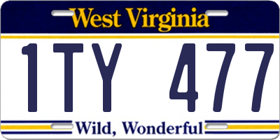 WV license plate 1TY477