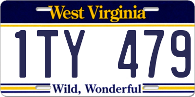 WV license plate 1TY479