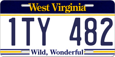 WV license plate 1TY482
