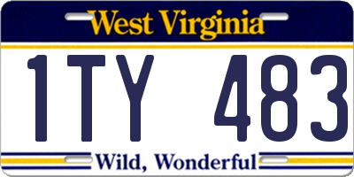 WV license plate 1TY483
