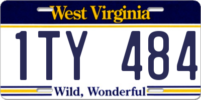 WV license plate 1TY484