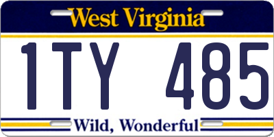 WV license plate 1TY485