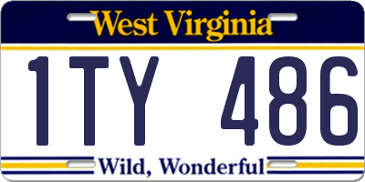 WV license plate 1TY486