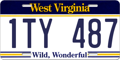 WV license plate 1TY487
