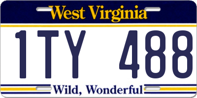 WV license plate 1TY488