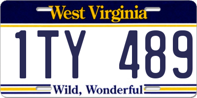 WV license plate 1TY489