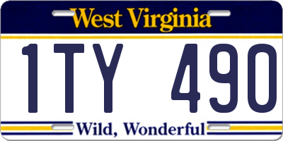 WV license plate 1TY490
