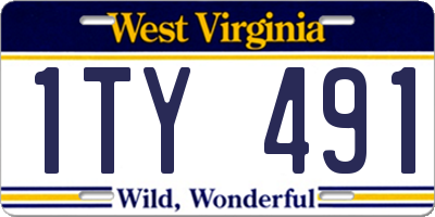 WV license plate 1TY491