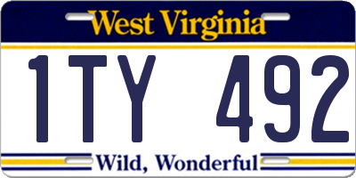 WV license plate 1TY492