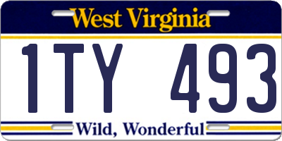 WV license plate 1TY493