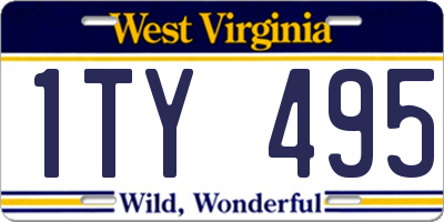 WV license plate 1TY495