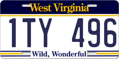 WV license plate 1TY496