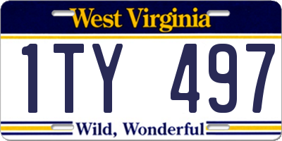 WV license plate 1TY497