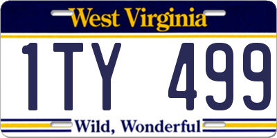 WV license plate 1TY499