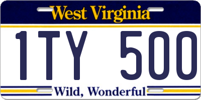 WV license plate 1TY500