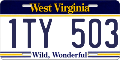 WV license plate 1TY503