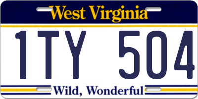 WV license plate 1TY504