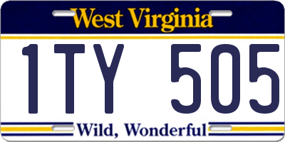 WV license plate 1TY505