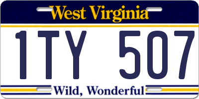 WV license plate 1TY507