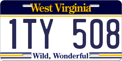 WV license plate 1TY508