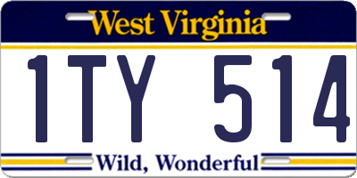 WV license plate 1TY514