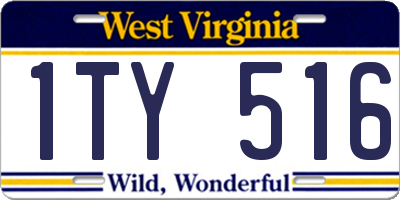 WV license plate 1TY516