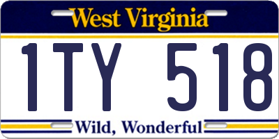 WV license plate 1TY518